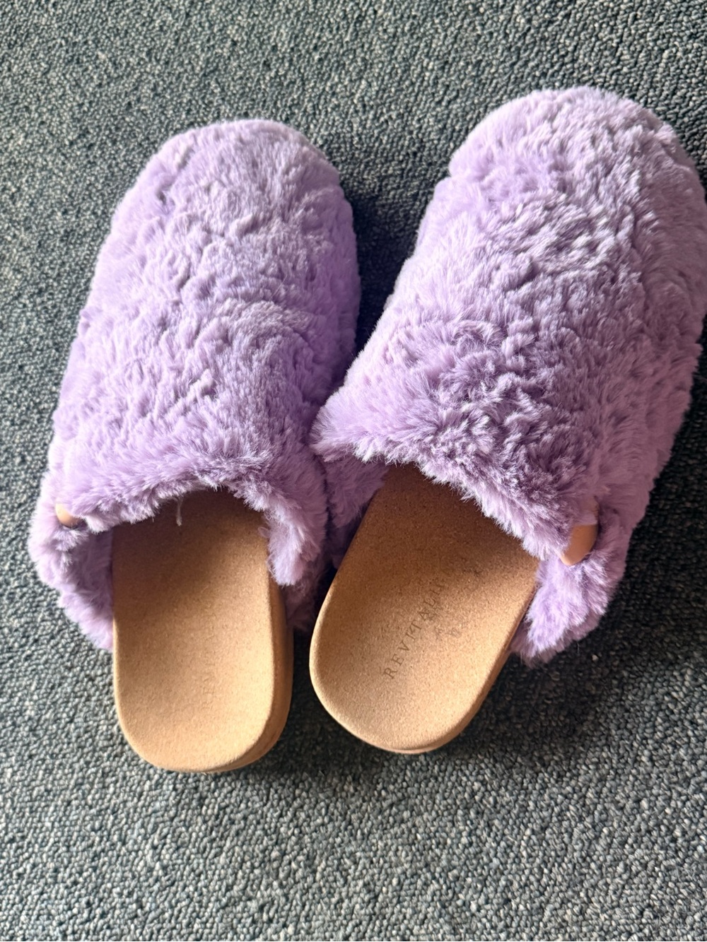 REVITALIGN Lavender Plush Fuzzy Slide Slippers for Women